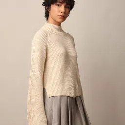 Only Beige Self Design Pullover image 4