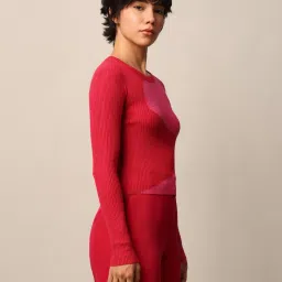 Only Red & Pink Slim Fit Pullover image 4