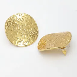 NVR Gold Plated Circular Shape Stud Earrings image 4