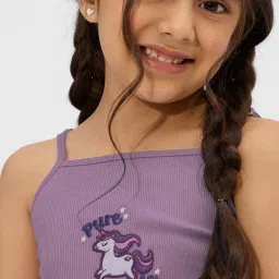 The Souled Store Girls Purple Embroidery Tops image 4