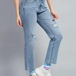 Monte Carlo Blue Cotton Blend Solid Jeans image 4