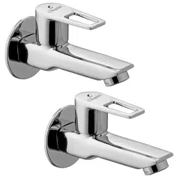 Cliquin Orient Brass Wall Mount Chrome Finish Long Body Bib Cock with Wall Flange (Pack of 2 Pcs)-picture-12