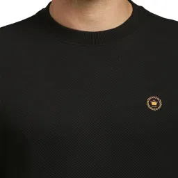 Louis Philippe Black Cotton Regular Fit Sweatshirt image 4