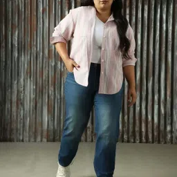High Star Plus Size Blue Cotton High Rise Jeans image 4