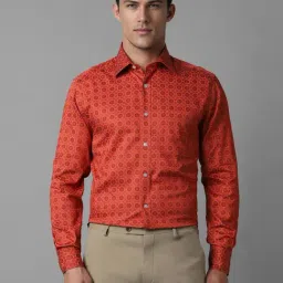 Louis Philippe Red Cotton Regular Fit Printed Shirt-picture-30
