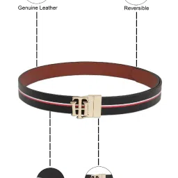 TOMMY HILFIGER Emika Black & Tan Leather Reversible Belt for Women image 4