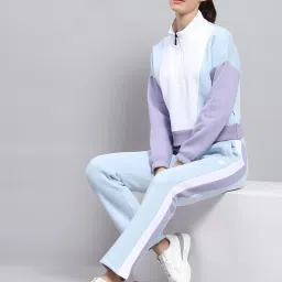 Rock.it by Monte Carlo Women Solid Regular Fit Mock Neck Full Sleeve Tracksuit With Zipper Closure image 4