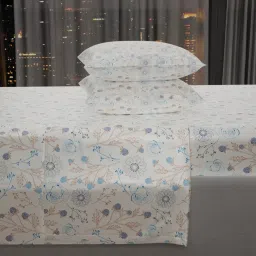 Stoa Paris Elegance White Polyester 300 TC Sateen Super King Size Bed Sheet With 2 Pillow Covers image 4