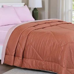 Maspar Glister Rust & Pink Polyester Printed 250 TC Double Quilt-picture-25