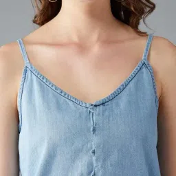 DOLCE CRUDO Light Blue Regular Fit Top image 5