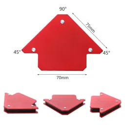 TileMaster Multi-Angle Magnetic Welding Clamp Set 45°, 90° & 135° 15 mm Throat Depth 14 cm Clamping Mild Steel Red, TM-19 (Set of 6) image 4