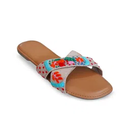 DEKA Shoes Women Embellished Open Toe Flats image 1