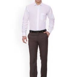 Van Heusen Men White Regular Fit Solid Formal Shirt image 3