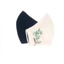 Ivillage Large Cotton Off White & Blue Organic 3 Layer Face Mask Set Mask07L_Set2 (Pack of 500) image 2