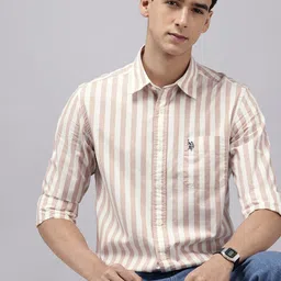 U.S. Polo Assn. Denim Co. Pure Cotton Vertical Striped Casual Shirt-picture-40
