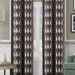 Cortina Brown & White 2 Pieces Ethnic Motifs Printed Long Door Curtains-picture-35