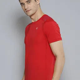 Fitkin Men Red Anti Odour Gym T-shirt image 5