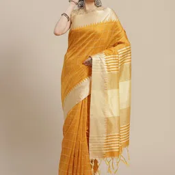 Anouk Checked Zari Silk Blend Saree-picture-35