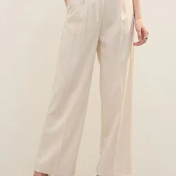 Iconic Women Straight Fit Pleated Trousers-image-32