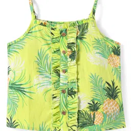 Pine Kids Poplin Woven Singlet Sleeves Top with Pineapple Print - Yellow-picture-24