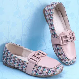 Pine Kids Slip On Ballerina with Applique with Monogram Print - Pink-picture-43
