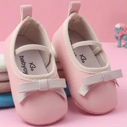 Babyoye Slip On Booties With Bow Applique - Pink-picture-18