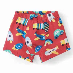 Babyhug 100% Cotton Knit  Antibacterial Briefs  Striped Text & Aeroplane Print Pack of 3 - Multicolour image 2