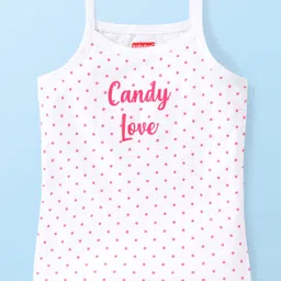 Babyhug 100% Cotton Knit Sleeveless Slip with Hearts and Polka Dots Print Pack of 3 - Multicolor image 2