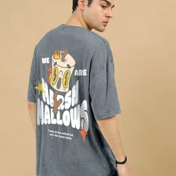 Crazymonk Men Printed Extended Sleeves Raw Edge T-shirt-picture-43