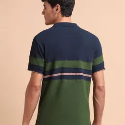 U.S. Polo Assn. Men Colourblocked Slim Fit Cotton Polo T-shirt image 4