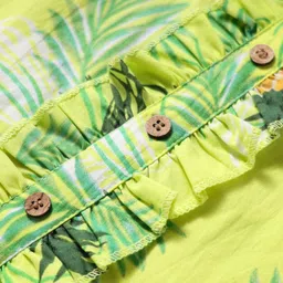 Pine Kids Poplin Woven Singlet Sleeves Top with Pineapple Print - Yellow image 3