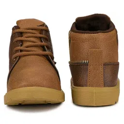 BERSACHE Colour Blocked Lace Up Boots - Brown image 4