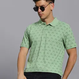 TIMBER HITCH Conversational Printed Polo Collar Cotton T-shirt-picture-14