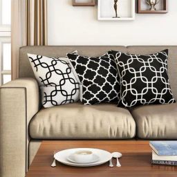 SEJ by Nisha Gupta Black & White Cushion Covers - Set of 3-picture-16