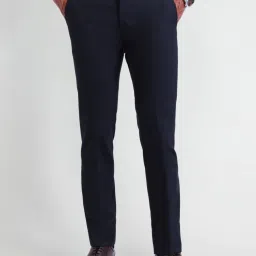 Arrow New York Blue Slim Fit Trousers image 4