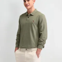 U.S. Polo Assn. Denim Co. Green Cotton Slim Fit Logo Printed Polo T-Shirt image 4