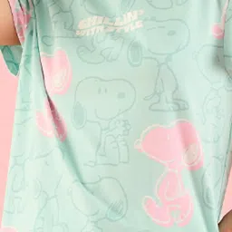 Sweet Dreams Aqua & Pink Cotton Printed T-Shirt With Pyjamas image 4