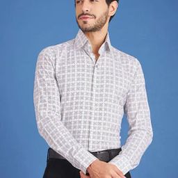 Louis Stitch White Cotton Regular Fit Printed Shirt-picture-18