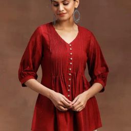 Libas Red Embellished A Line Kurta-picture-12