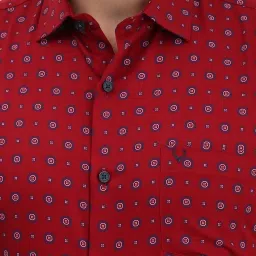 Allen Solly Red Cotton Slim Fit Printed Shirt image 4