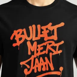 Royal Enfield Black Cotton Blend Regular fit Printed T-Shirt image 4