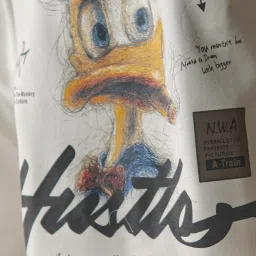 Odette Franco Off White Cotton Rib Jersey Printed Sweatshirt image 4