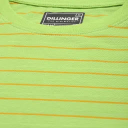 Dillinger Green Cotton Regular Fit Stripes T-Shirt image 4