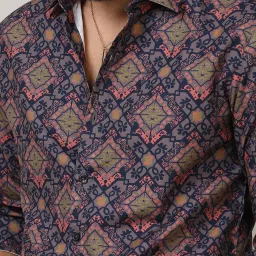 Campus Sutra Purple Regular Fit Printed Shirt image 4