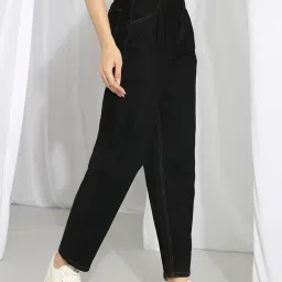 Kotty Black Cotton Lycra Solid Jeans image 4