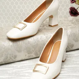 Flat n Heels Women's White Pump Shoes-picture-29