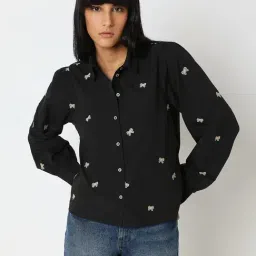 Vero Moda Black Embroidered Shirt-image-8