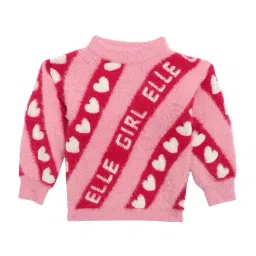 Elle Kids Pink Cotton Sweatshirt-image-24