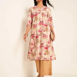 Rangmanch by Pantaloons Pink Printed Kurta image 4