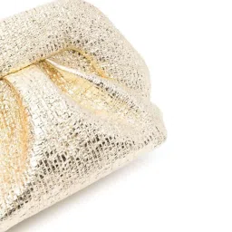 Themoire Gold Gea Crumpled Laminated Clutch image 4